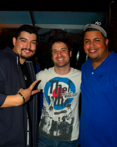 Miguel Molinari from Rock Gamer Studios (rockgamer.com) with DualShockers Al Zamora (l) and Yaris Gutierrez