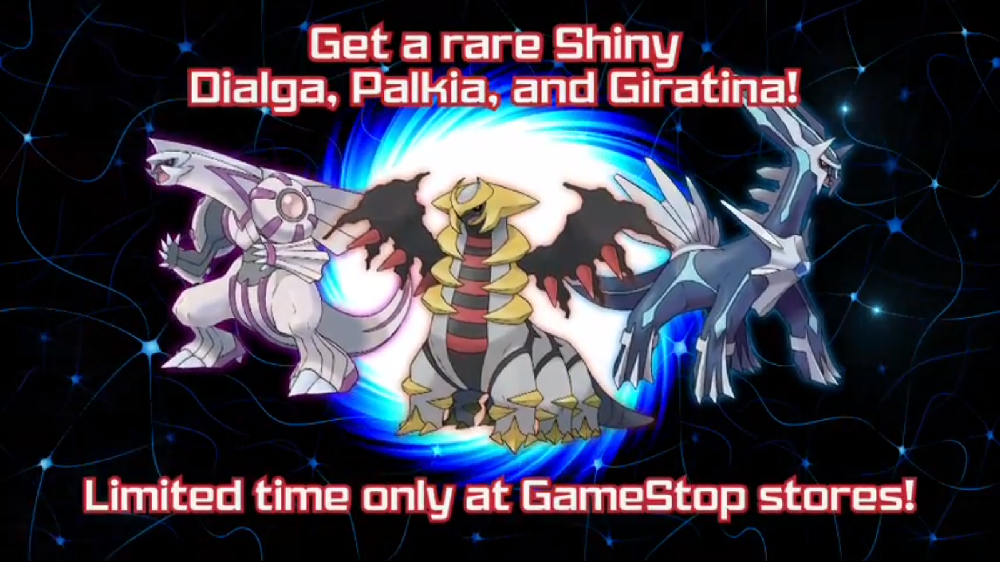 Shiny Dialga, Palkia and Giratina Pokemon Black & White