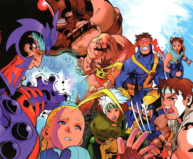 X-Men vs Street Fighter art