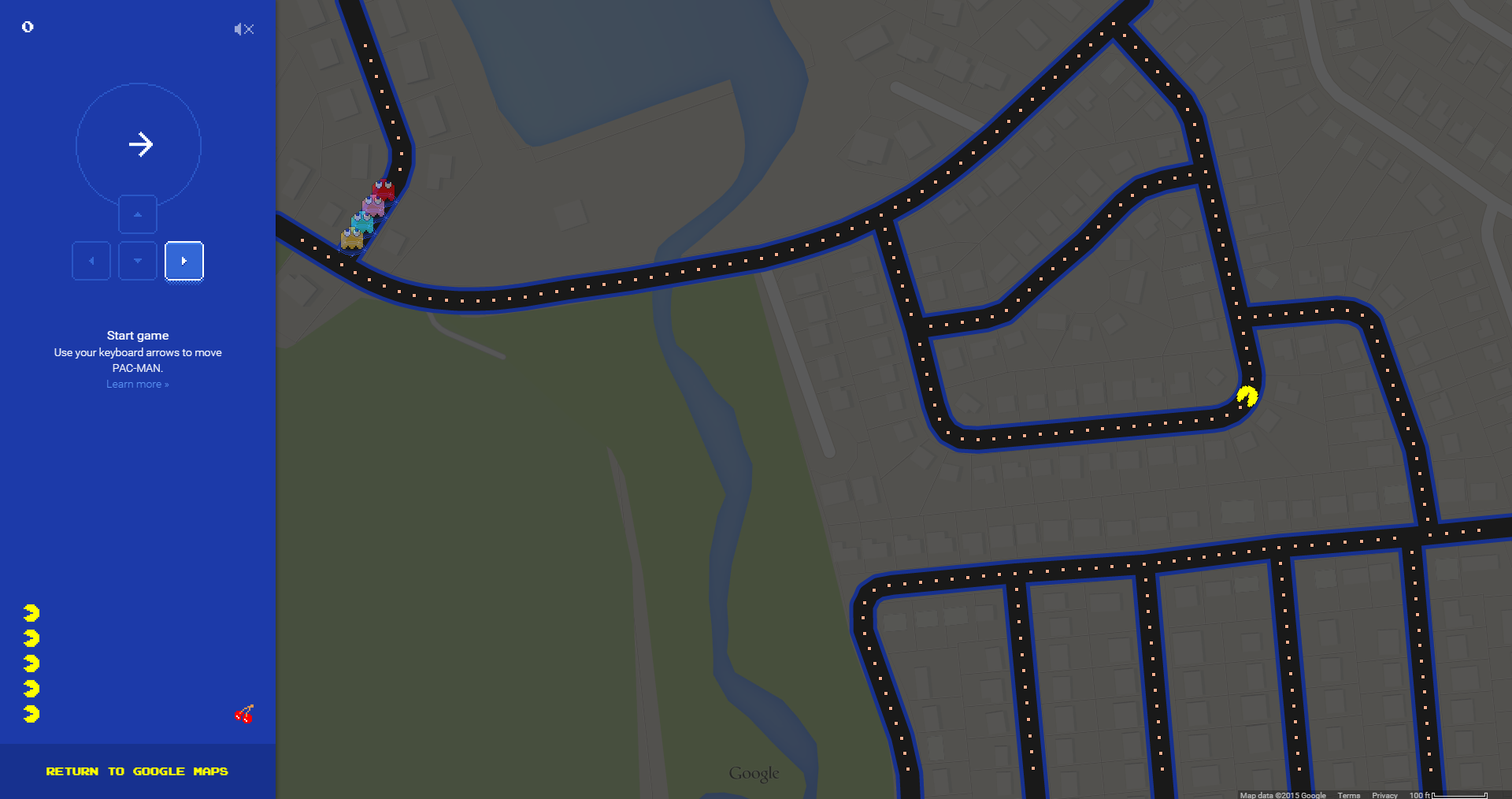 Google Maps April Fools Prank Lets You Play Some PacMan