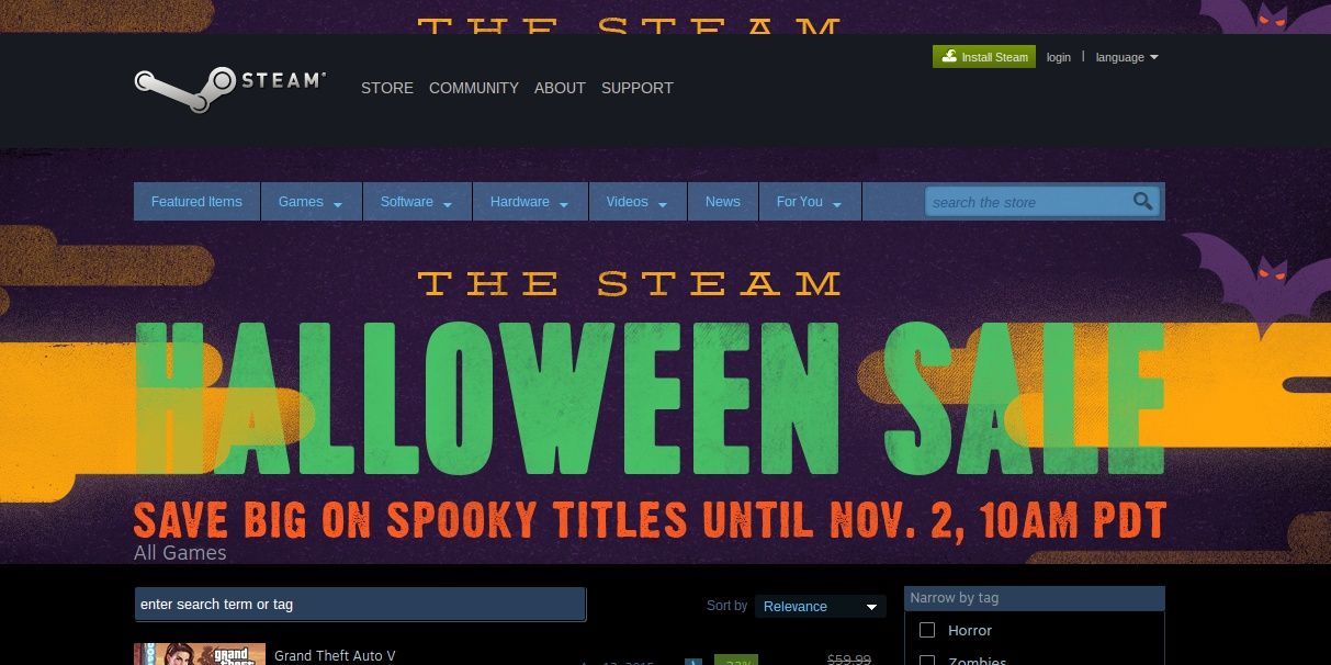 Halloween Steam Sale is Now Live; Save on Grand Theft Auto V, The