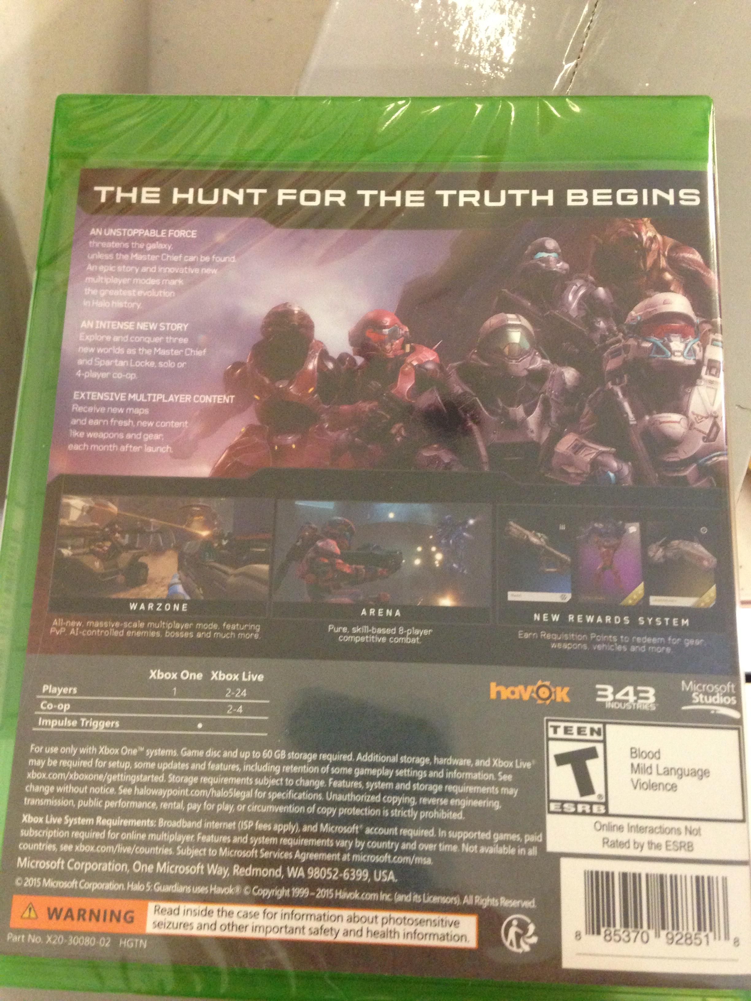 Halo 5: Guardians Retail Copy Images Posted Online, 60GB Required for ...