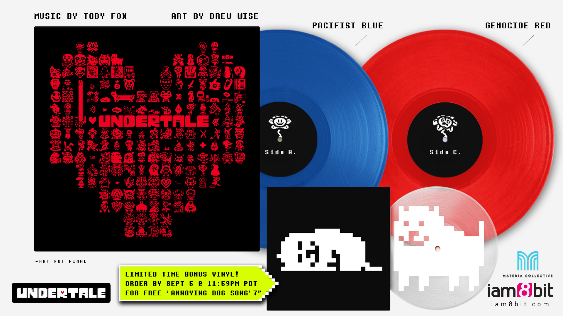 Undertale OST Vinyl Soundtrack - Red / Blue 2LP 2xLP iam8bit - NEW