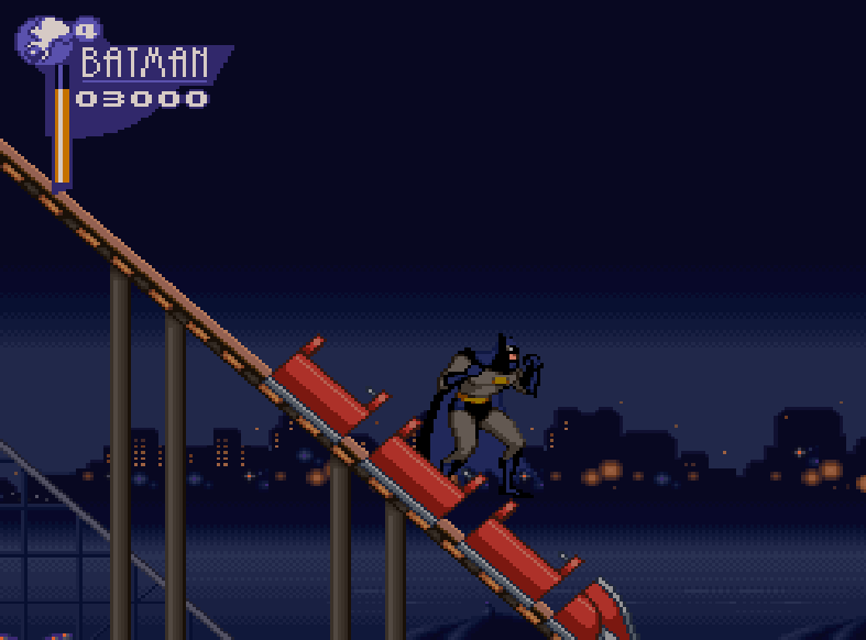 the adventures of batman and robin SNES super nintendo train ride with joker