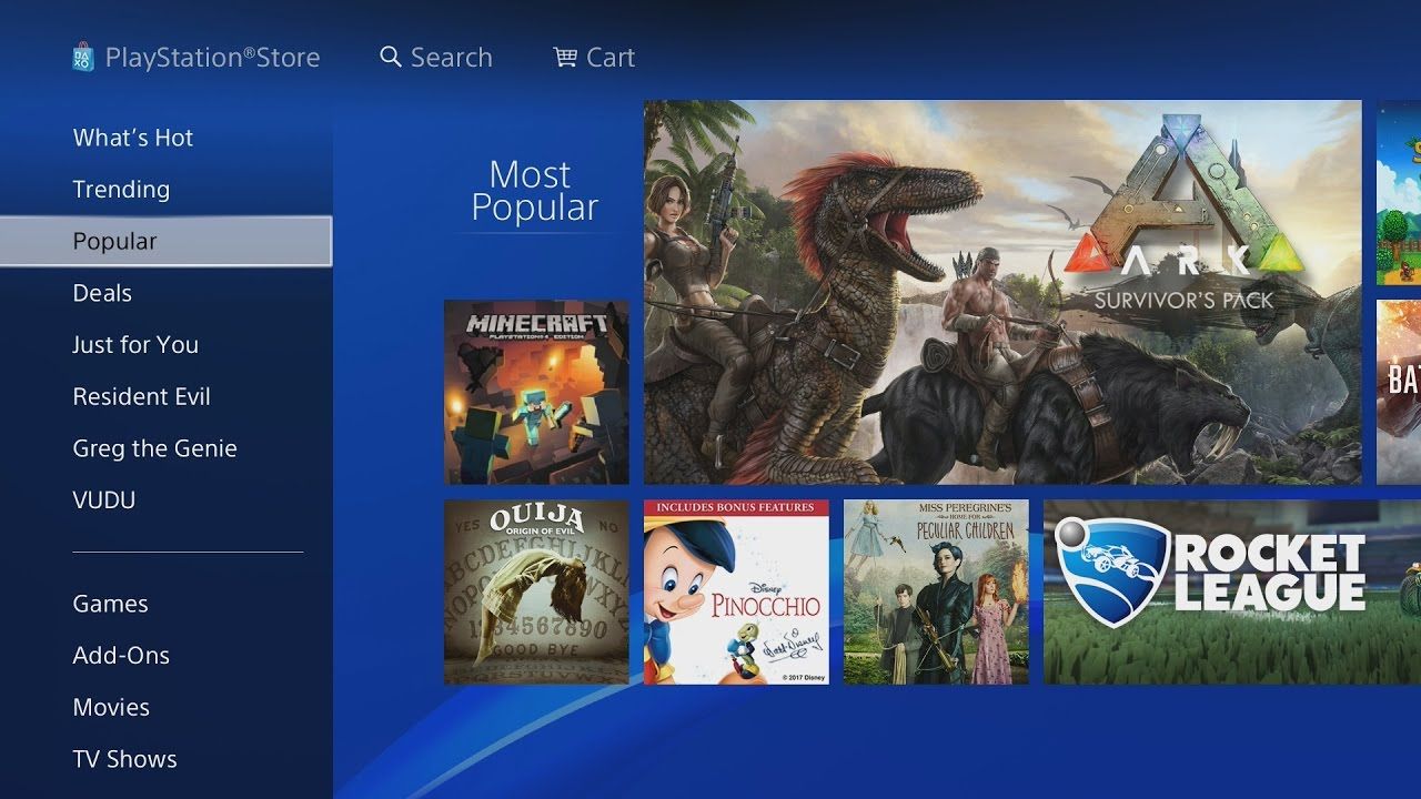 PlayStation Store search function