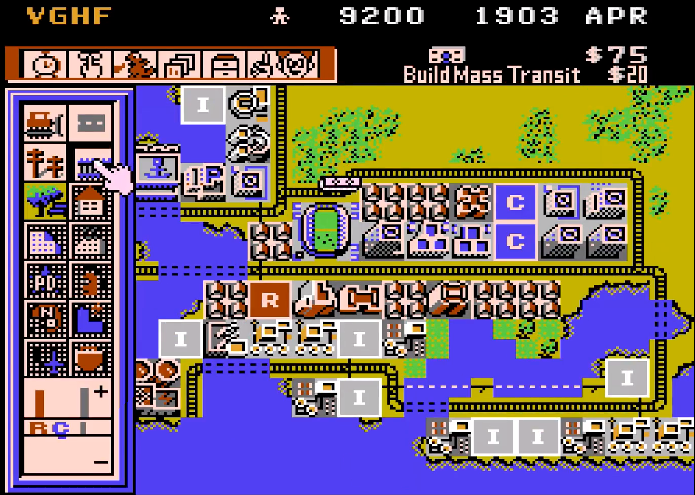 SimCity NES Screen