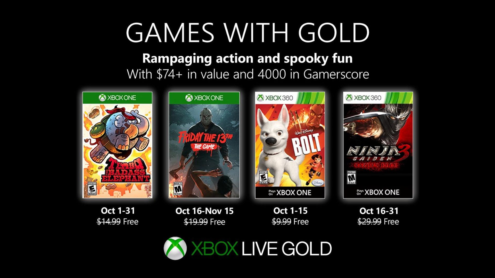 xbox games with gold october 2019