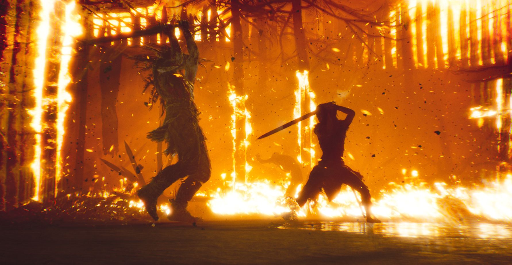 Hellblade Senua's Sacrifice sword fight in flames