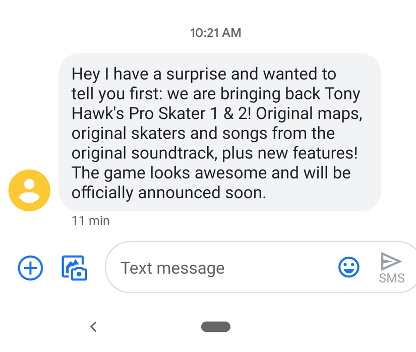 Tony Hawk Pro Skater Remastered Confirmed as Tony Hawk Texts People