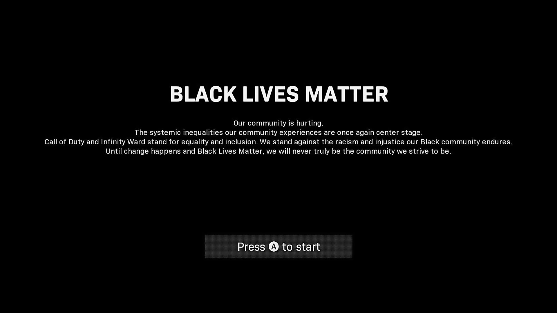call of duty black lives matter screen