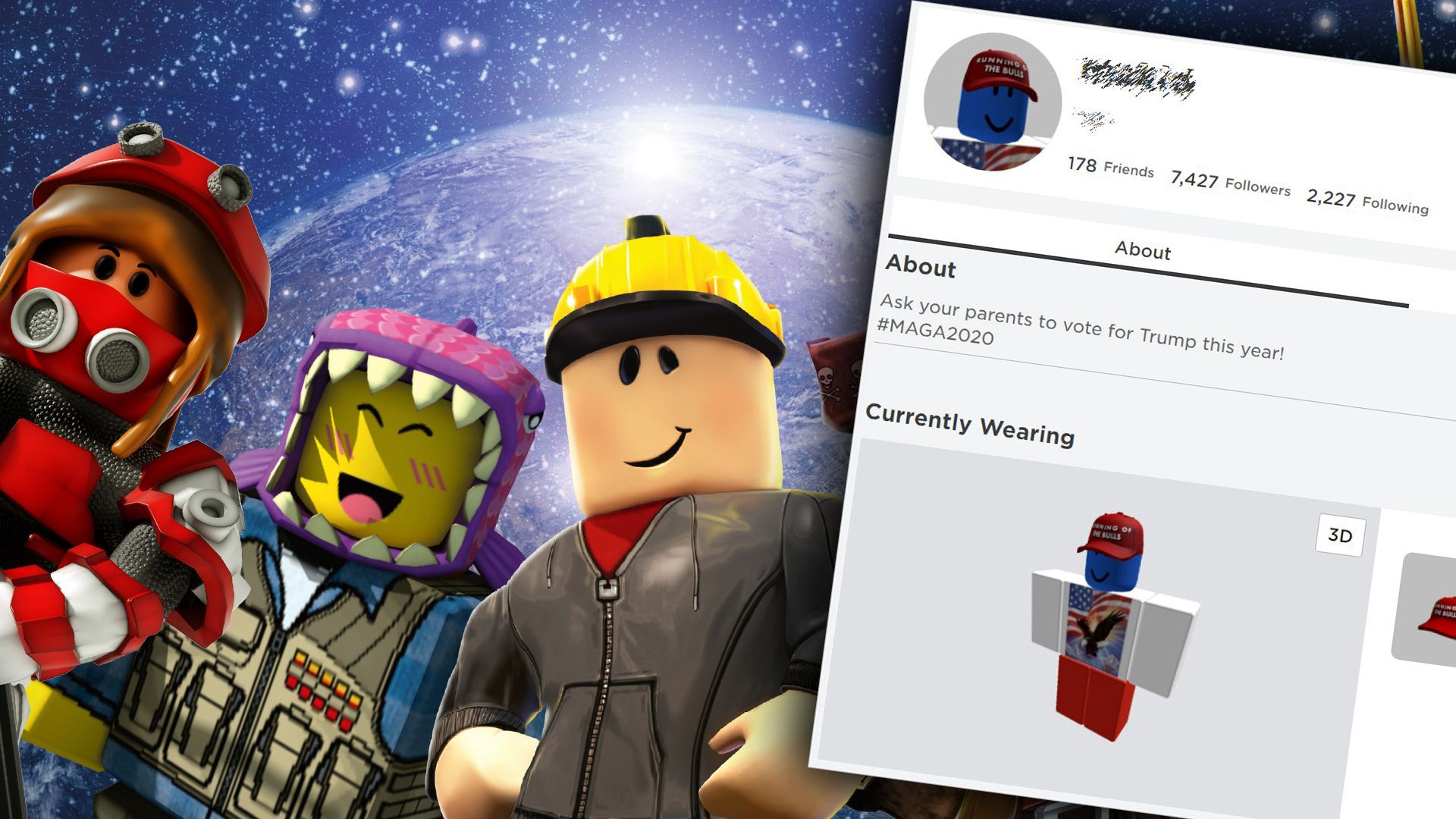 Roblox accounts hacked with pro-Trump messages