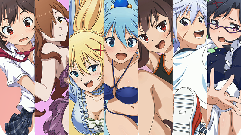 KonoSuba Kono Yokubou no Ishou ni Chouai wo ps4 switch all heroines feature