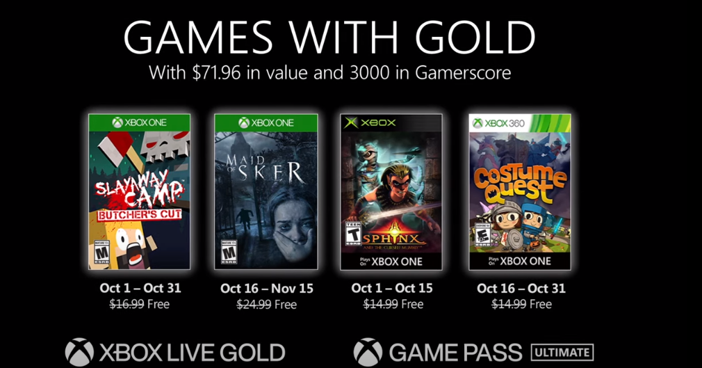 Xbox Games With Gold, Xbox One, Microsoft