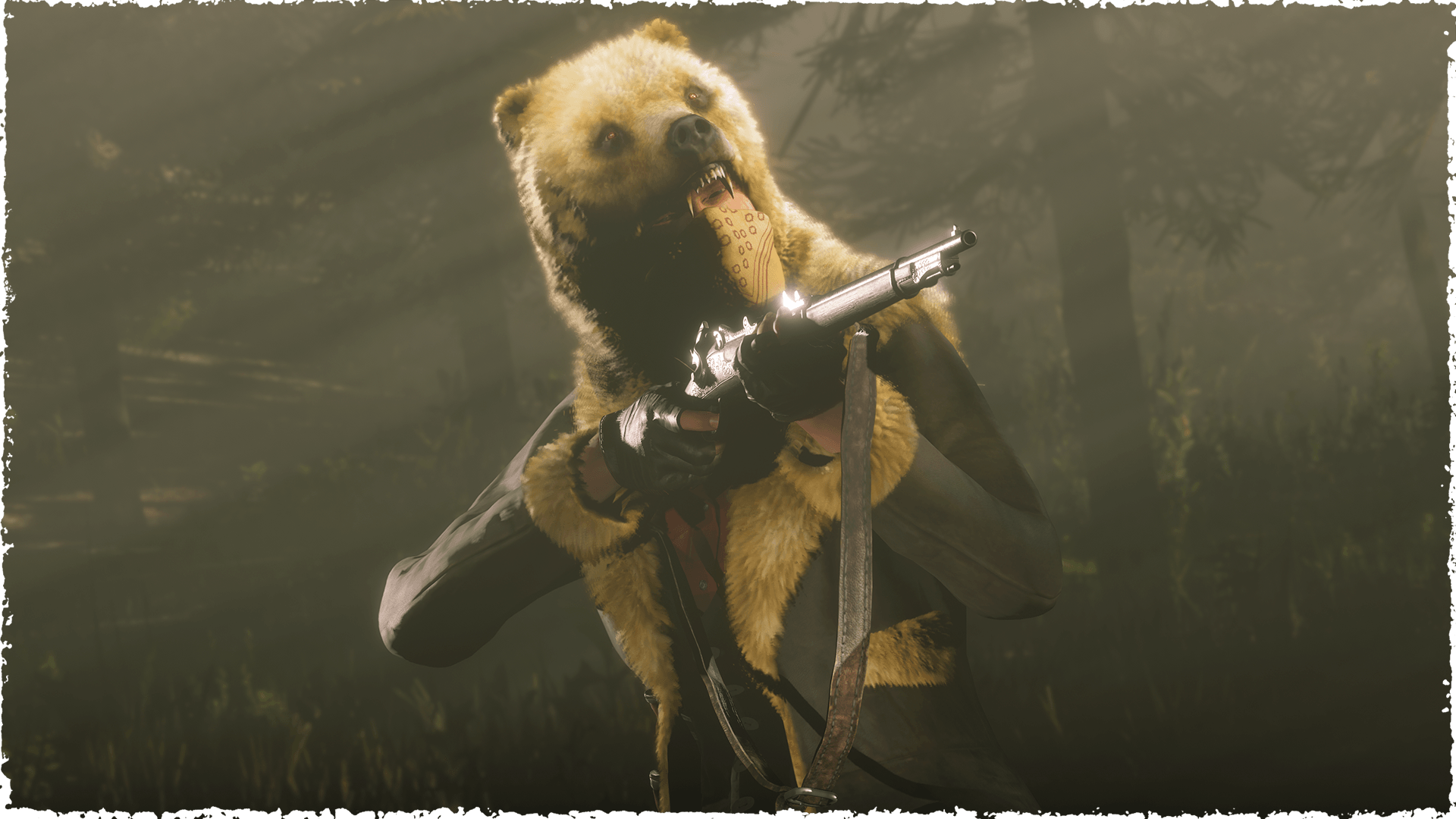 Что делать с легендарной шкурой. Медведь ред дед редемпшн 2. Red Dead Redemption 2 легендарный медведь. Медведь золотой дух РДО.