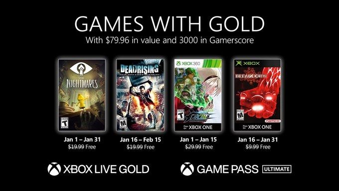 Xbox, Games With Gold, Little Nightmares, Dead Rising