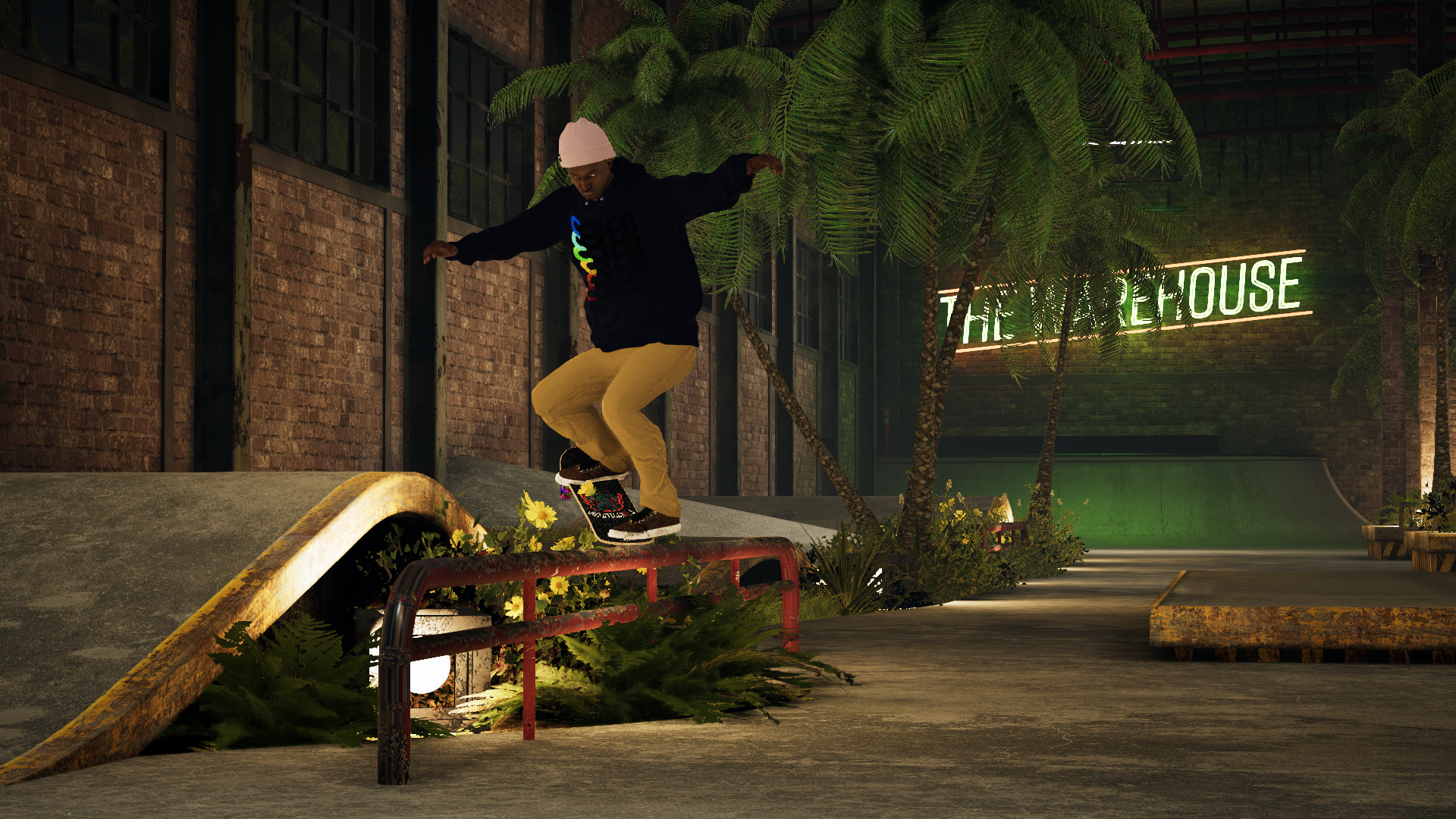 Skater XL Warehouse map with skater griding a rail