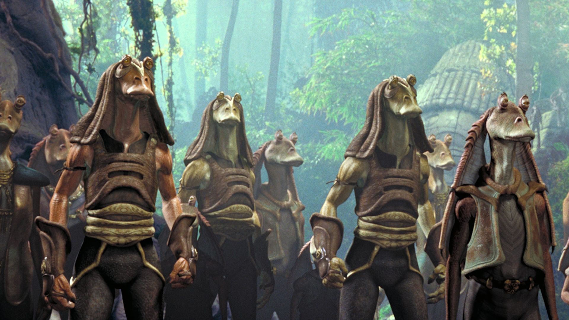 Star Wars Gungan soldiers in a forest