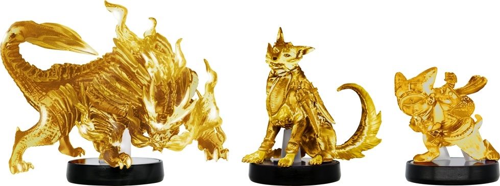 monster hunter rise gold amiibo announced for lottery in japan