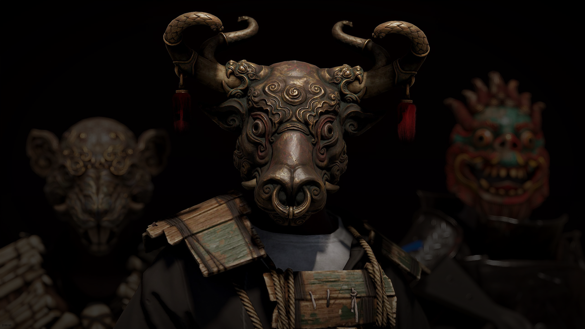 Rust Lunar New Year Ox Mask
