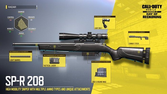 COD Mobile SP-R 208 Sniper Rifle