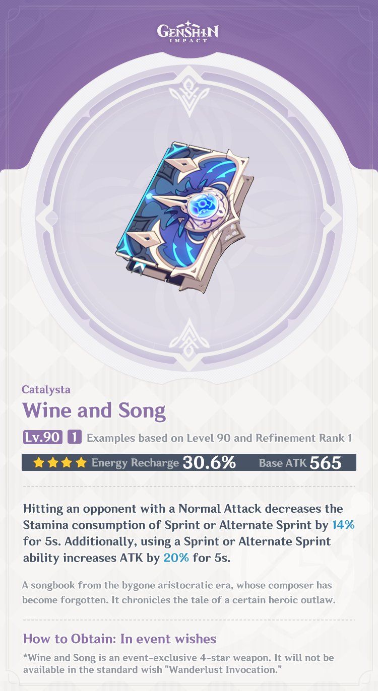 Wine and Song in Genshin Impact How to Get, Ability, Materials, Builds