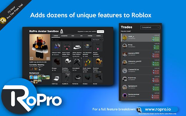 Check out the RoPro Roblox Extension: It adds dozens of unique