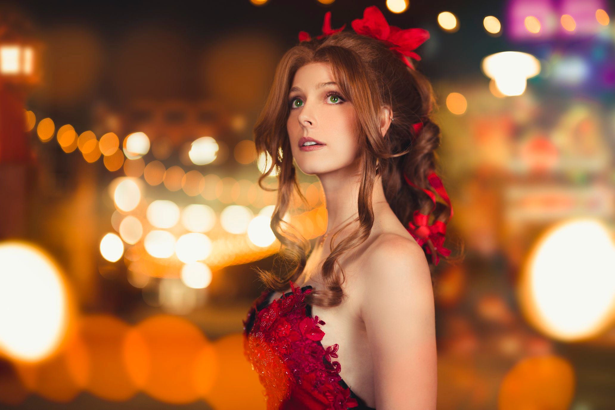 Aerith English Voice Actor Cosplay Red Dress