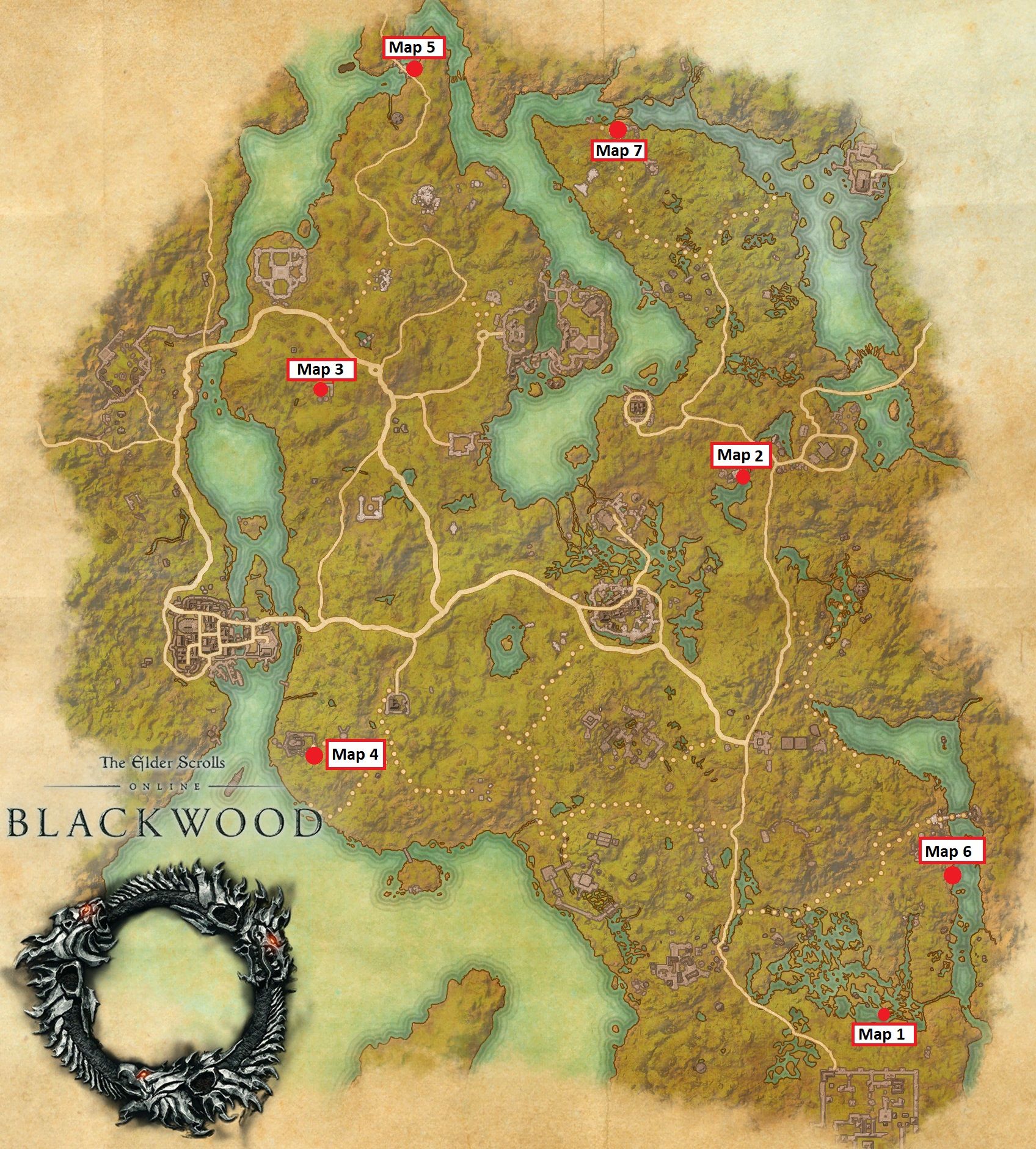 Blackwood Treasure Maps Locations