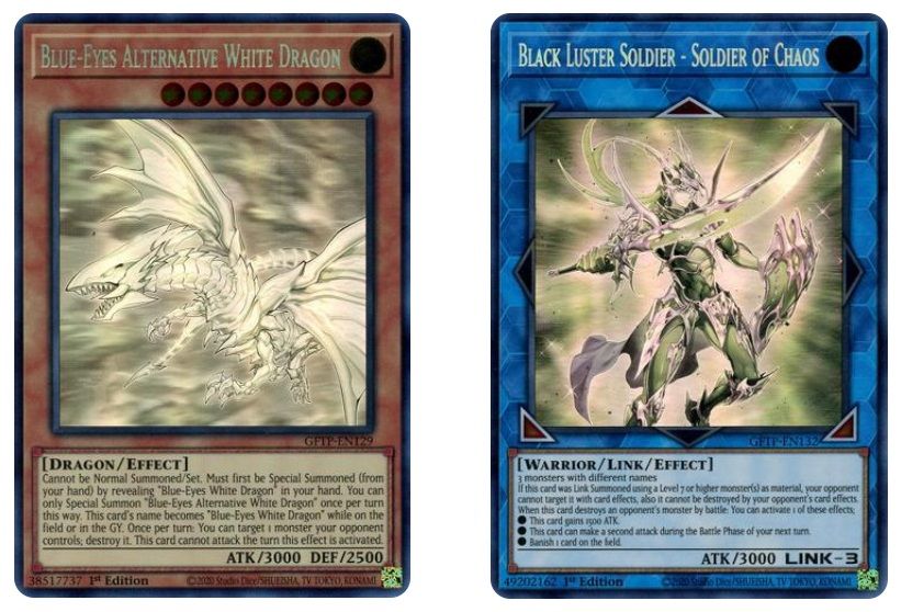 Yu-Gi-Oh Ghost from the Past Blue-Eyes Alternative White Dragon and Black Luster Soldier
