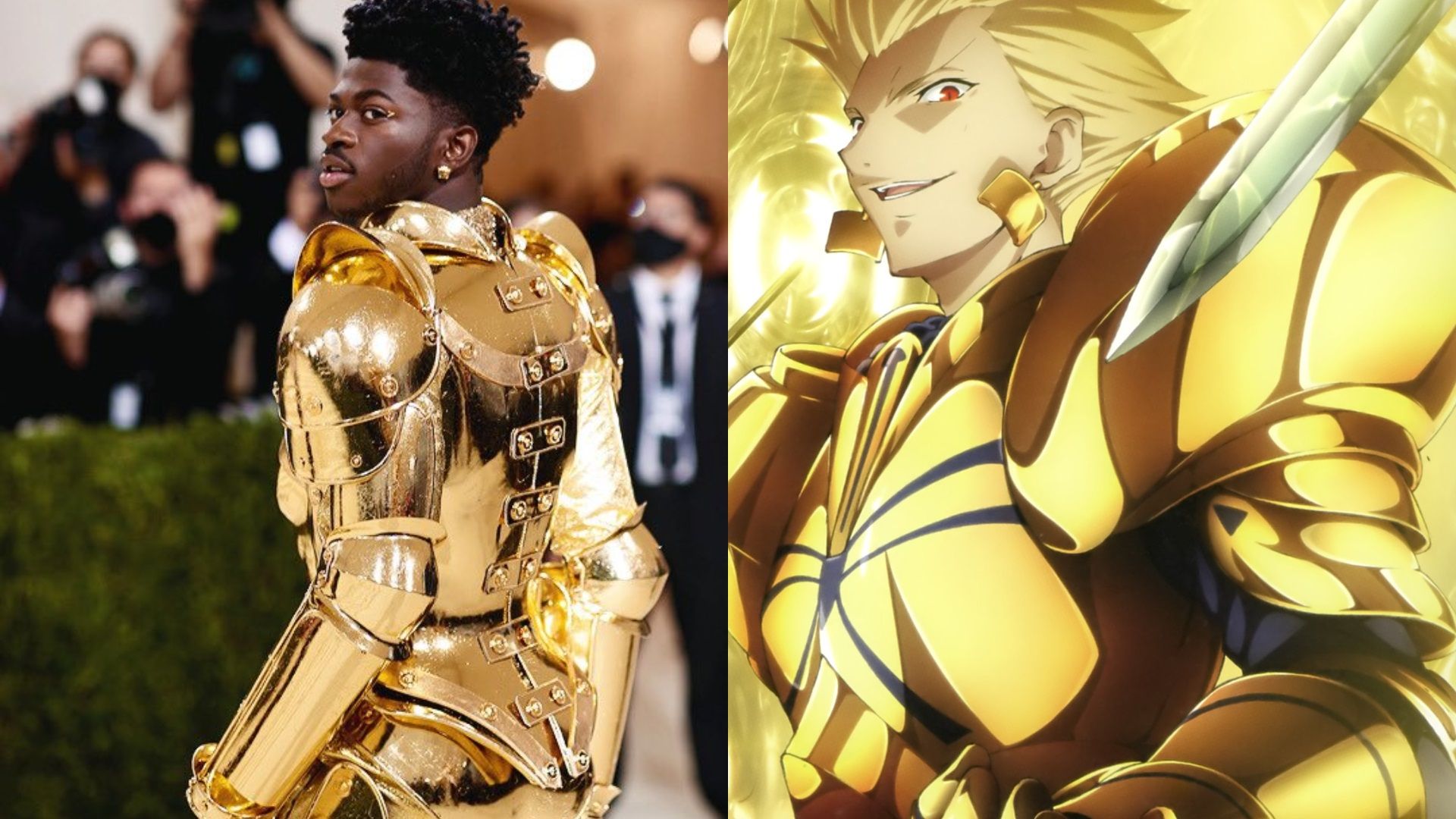 Lil Nas X Gilgamesh fate stay night anime Met Gala armor explained