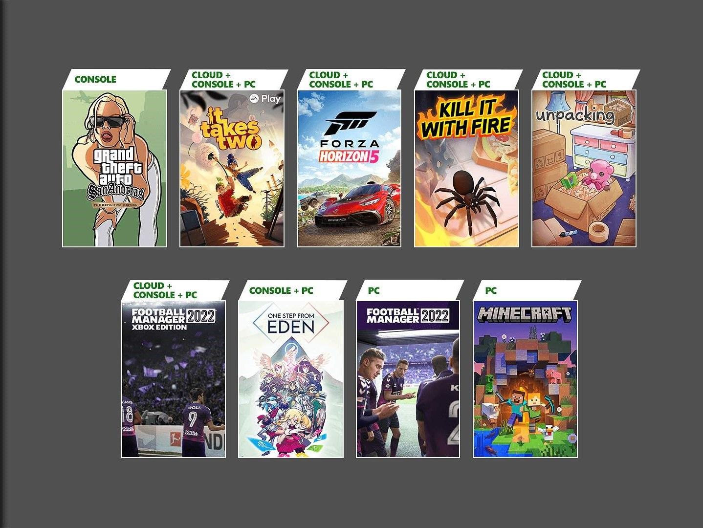 Xbox Game Pass November Releases Include It Takes Two, Minecraft, Grand