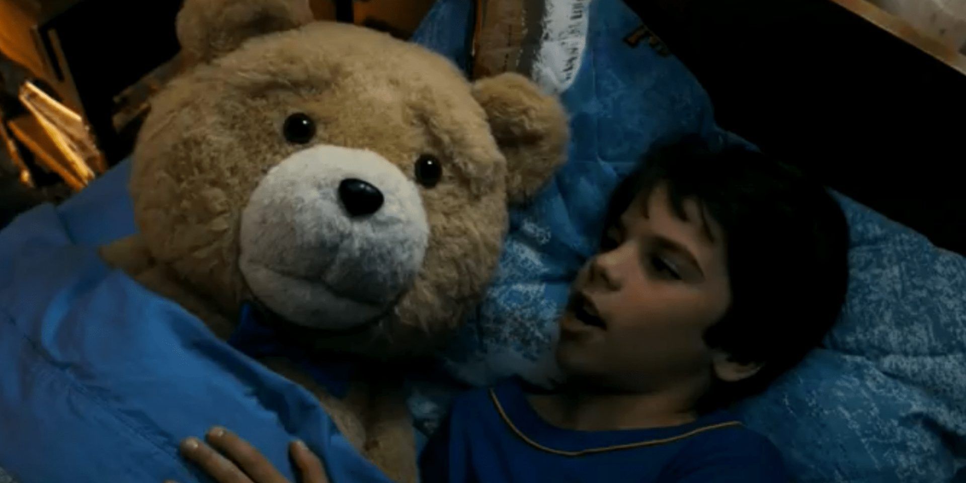 Ted in bed with young John Beckett in original Ted
