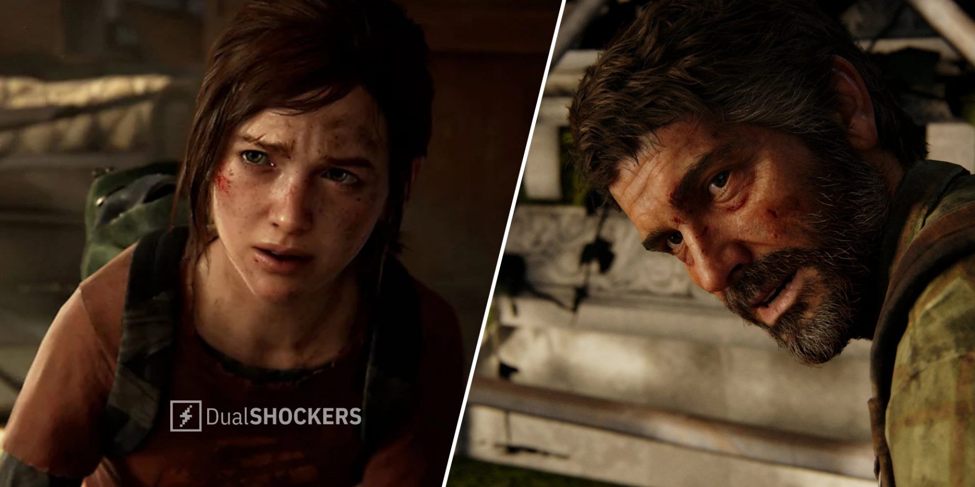 The Last of Us Part 1 Ellie on left, Joel on right