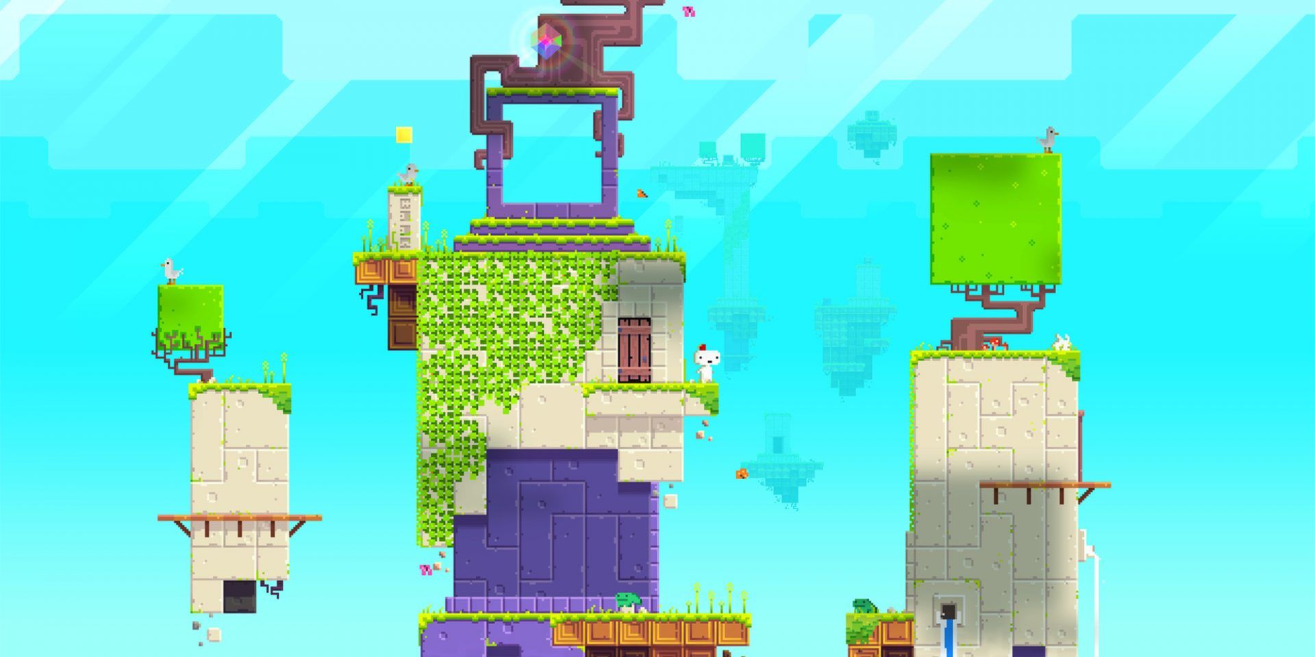 Fez Main Character Gomez Overlooking The Side Of A Cliff