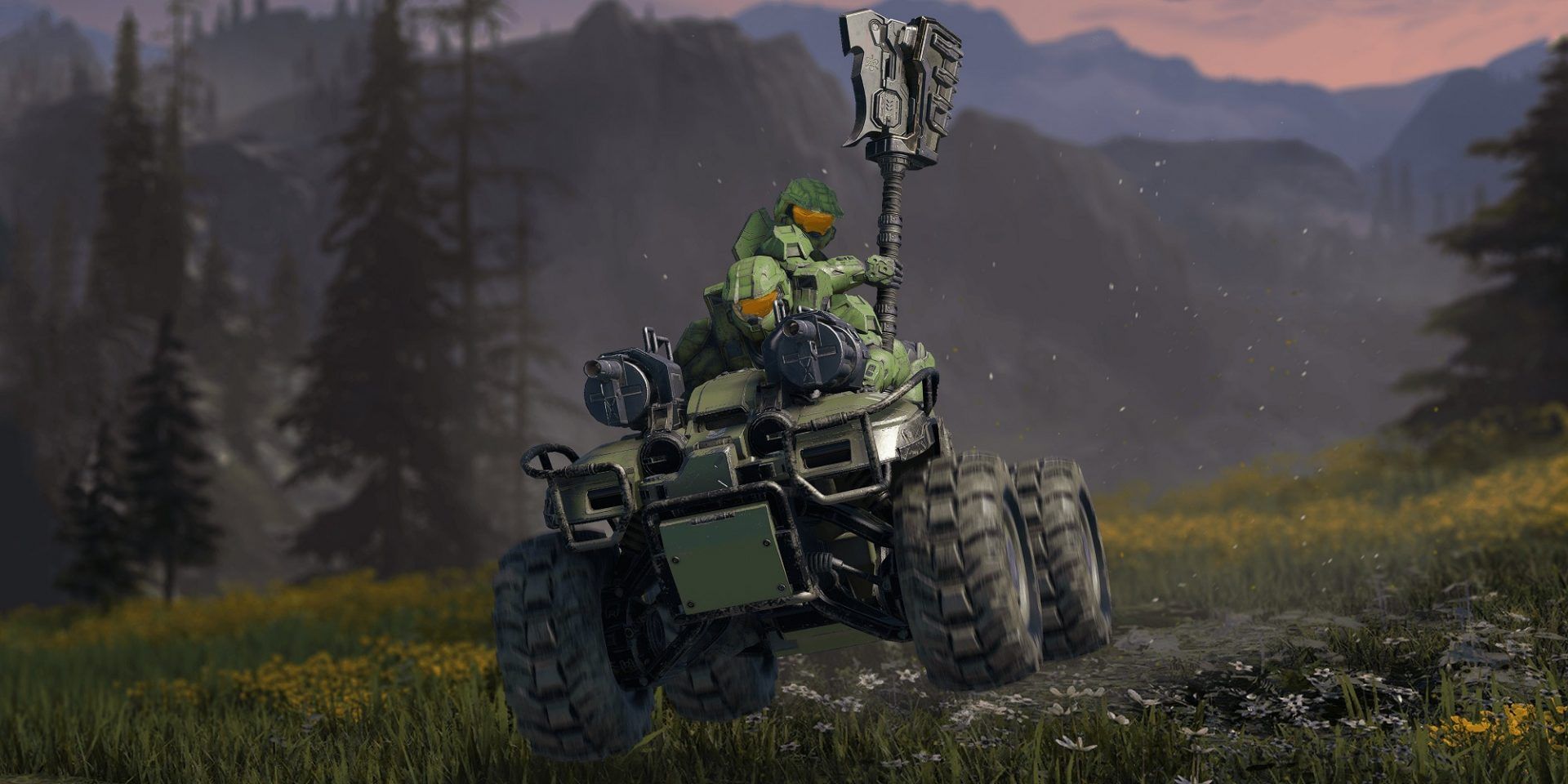 Halo Infinite Two Master Chiefs Ride Warthog Co-Op Campaign