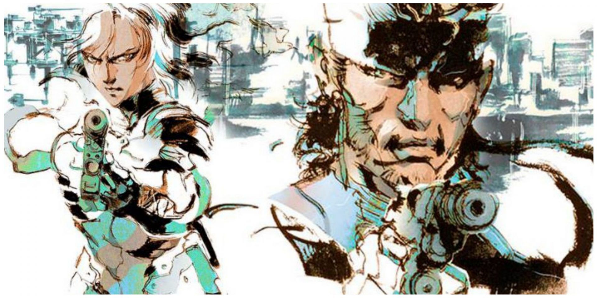 Metal Gear Solid 2 Raiden and Snake Art Yoji Shinkawa