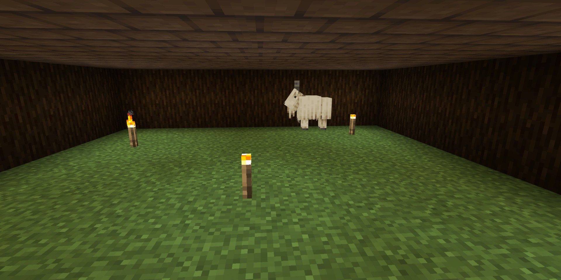 Minecraft - goat in a wooden room