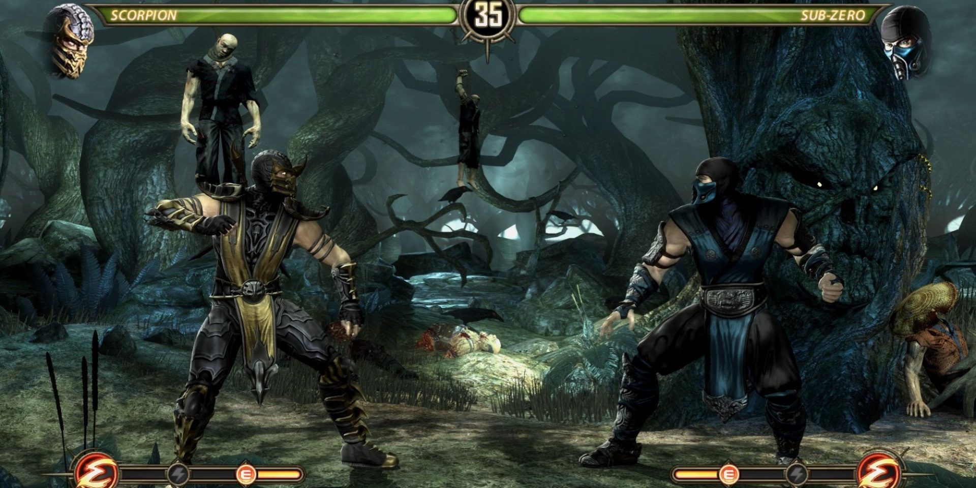 Scorpion and Sub-Zero get ready to face off against each other. 