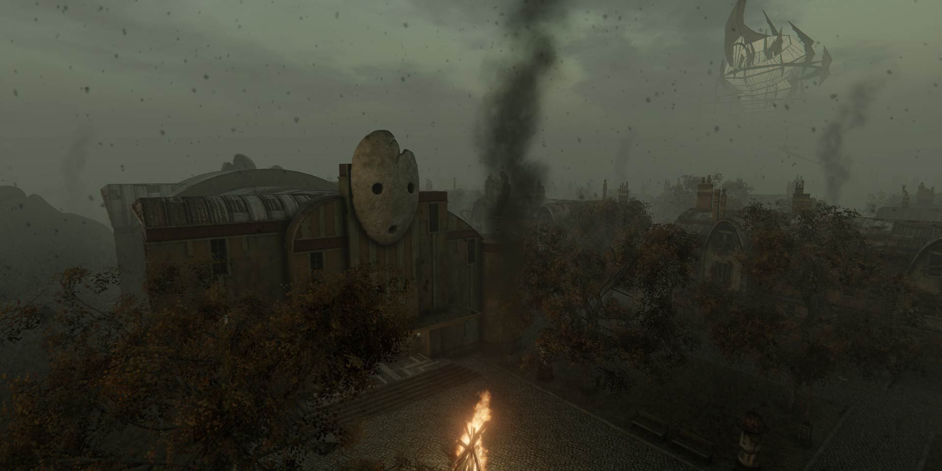 The Theater from Pathologic, with the Polyhedron looming in the background.
