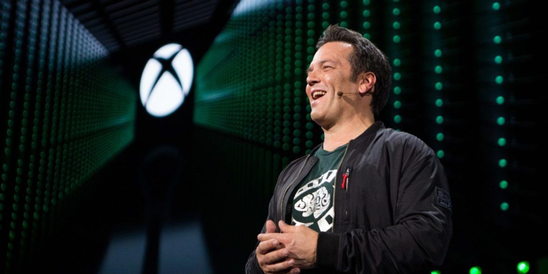 Microsoft Gaming CEO Phil Spencer shows joy during a presentation
