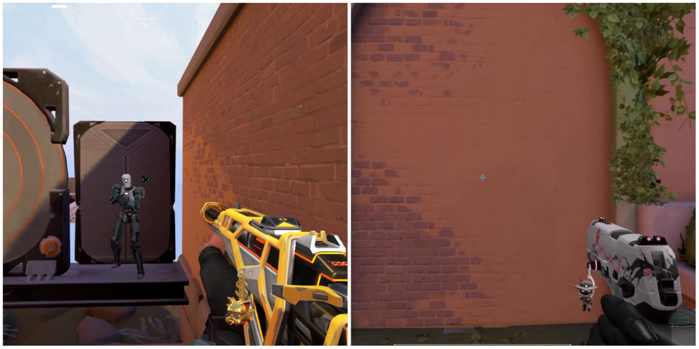 SicK Crosshair Aiming At Robot And TenZ Crosshair Aiming At A Wall