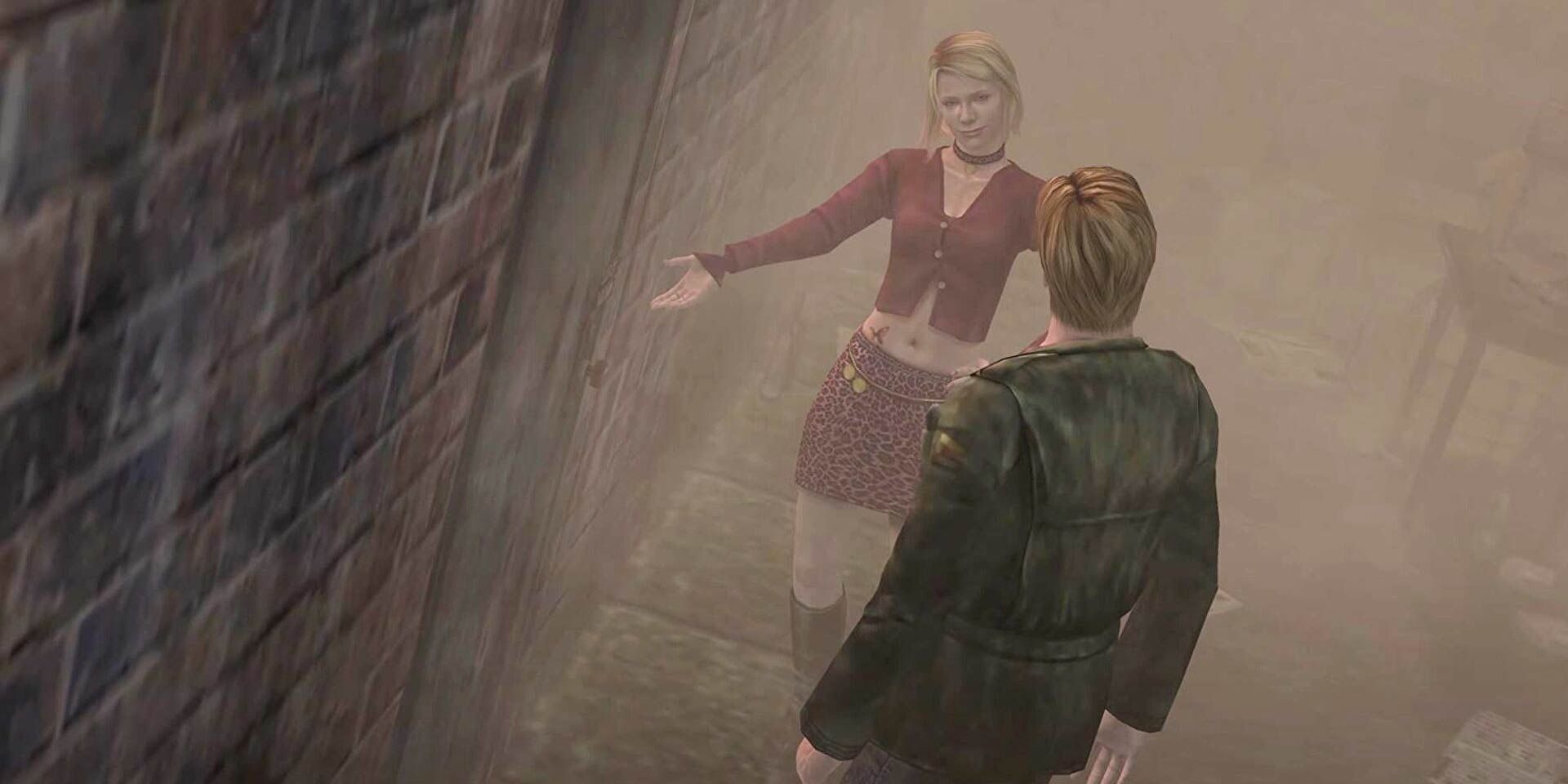 Maria from Silent Hill 2 beckoning James Sunderland through a door.