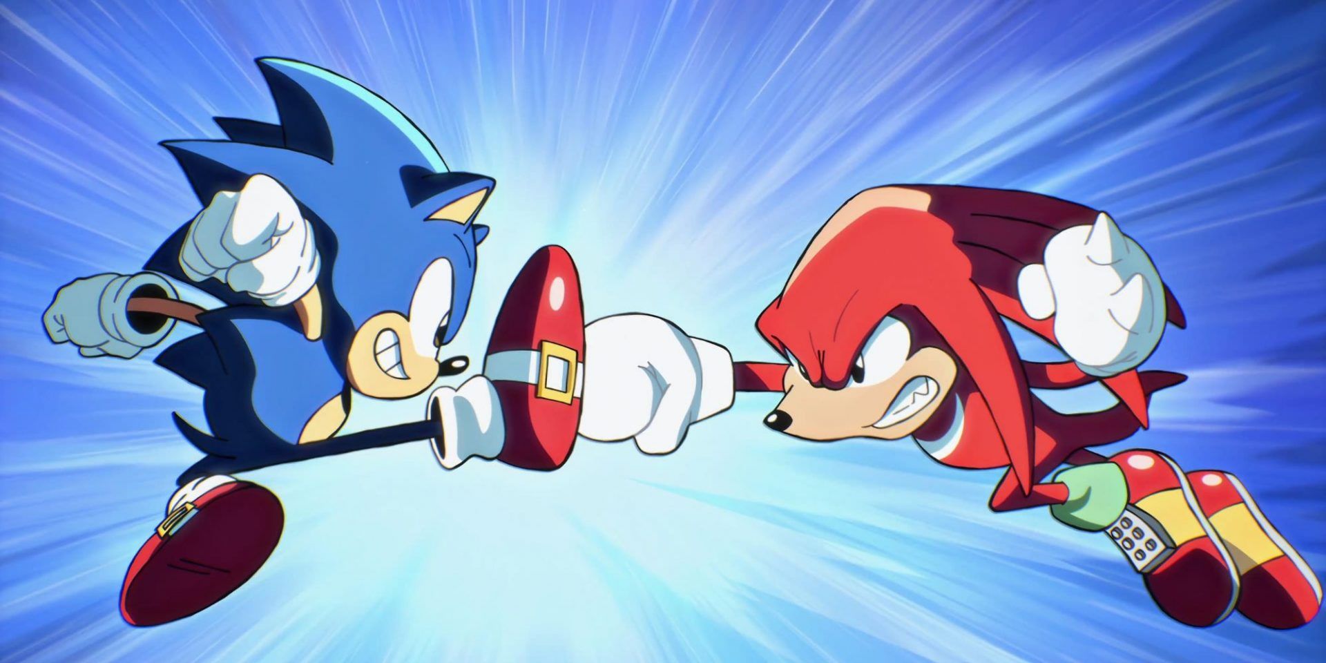 Sonic and Knuckles fighting