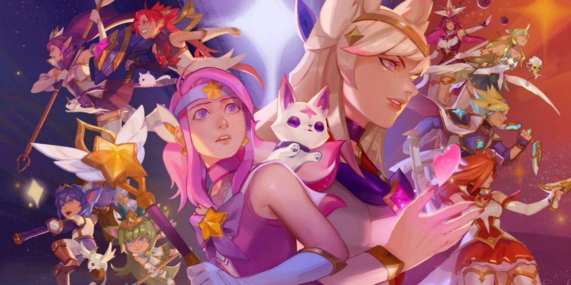 Artwork of the Star Guardians from League of Legends.