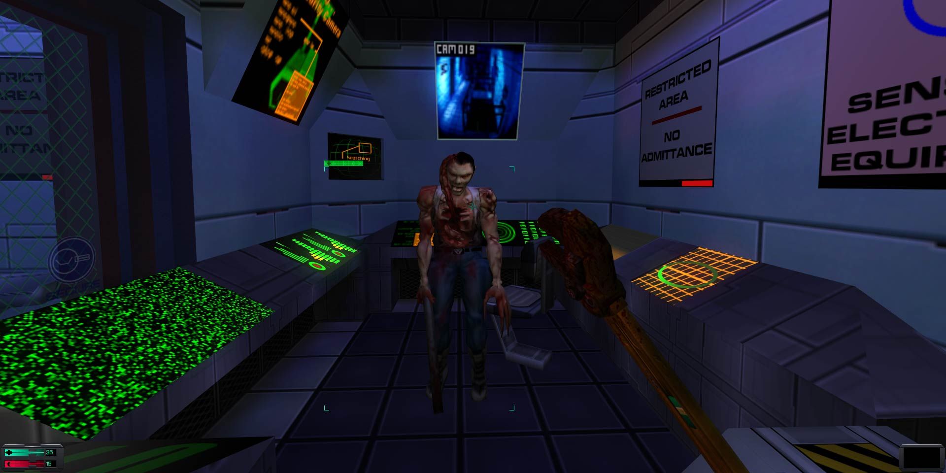 One of The Many from System Shock 2, about to get bashed by a wrench.
