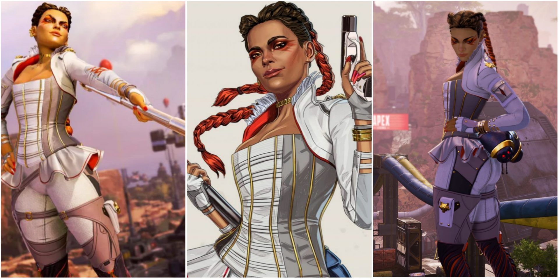 apex legends loba character pointing, loba holding weapon, loba turning around featured