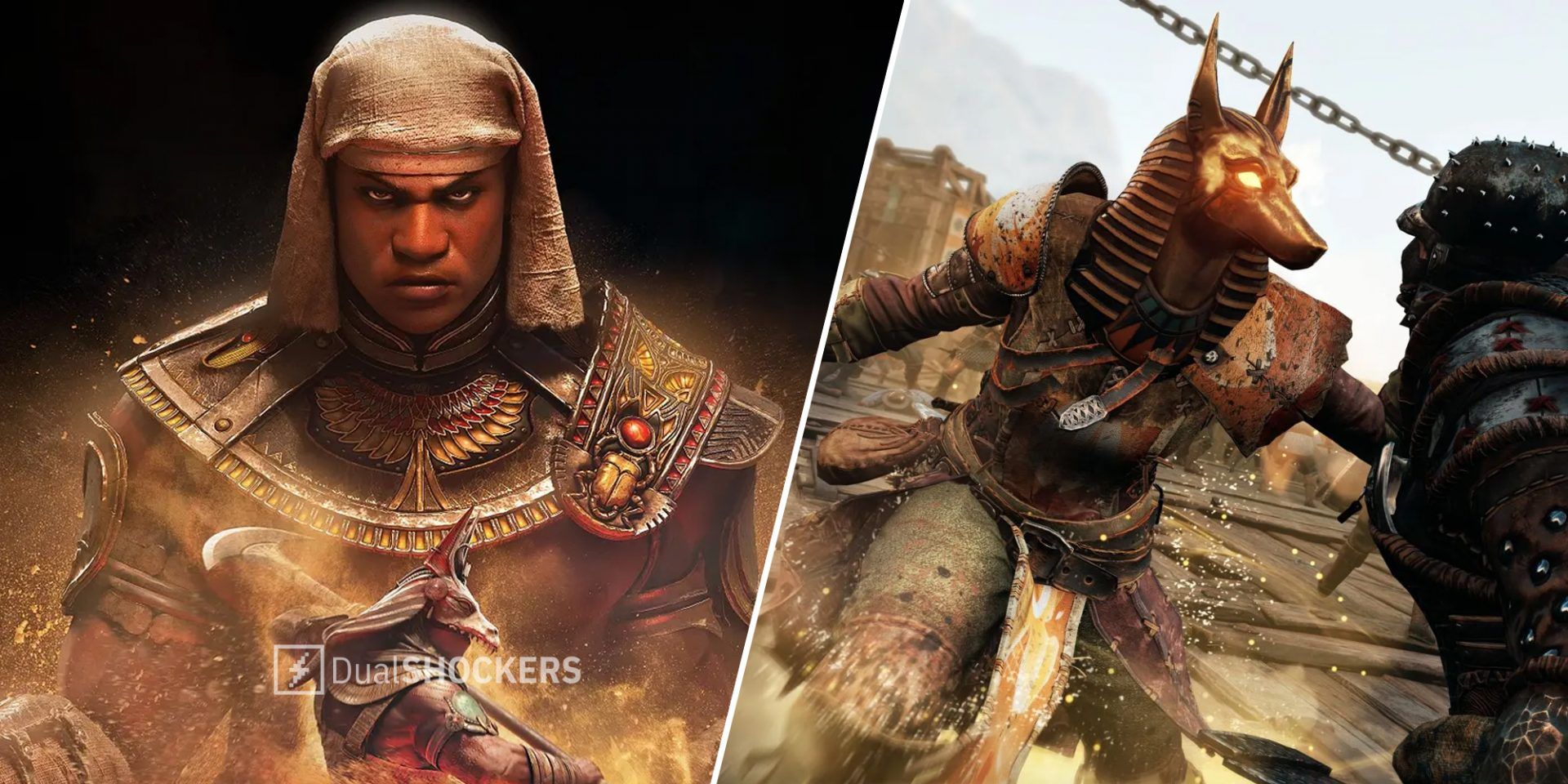 For Honor new character Medjay on left, Curse of the Scarab season on right