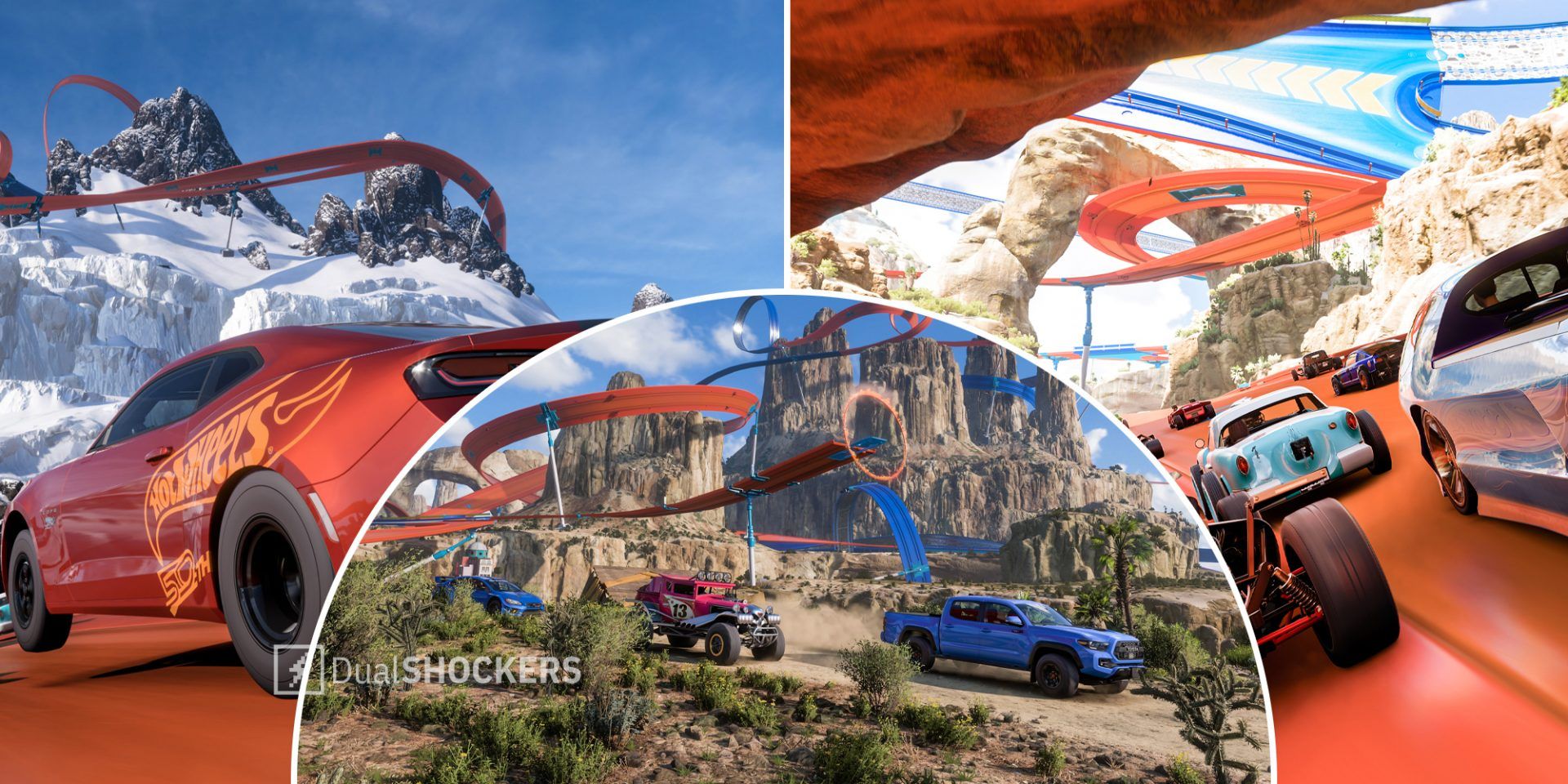 Forza Horizon 5 Hot Wheels DLC cars on track