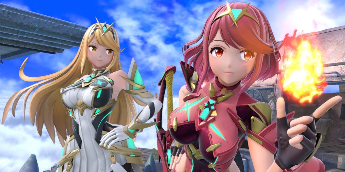 Pyra and her sister-form Mythra looking ready for action