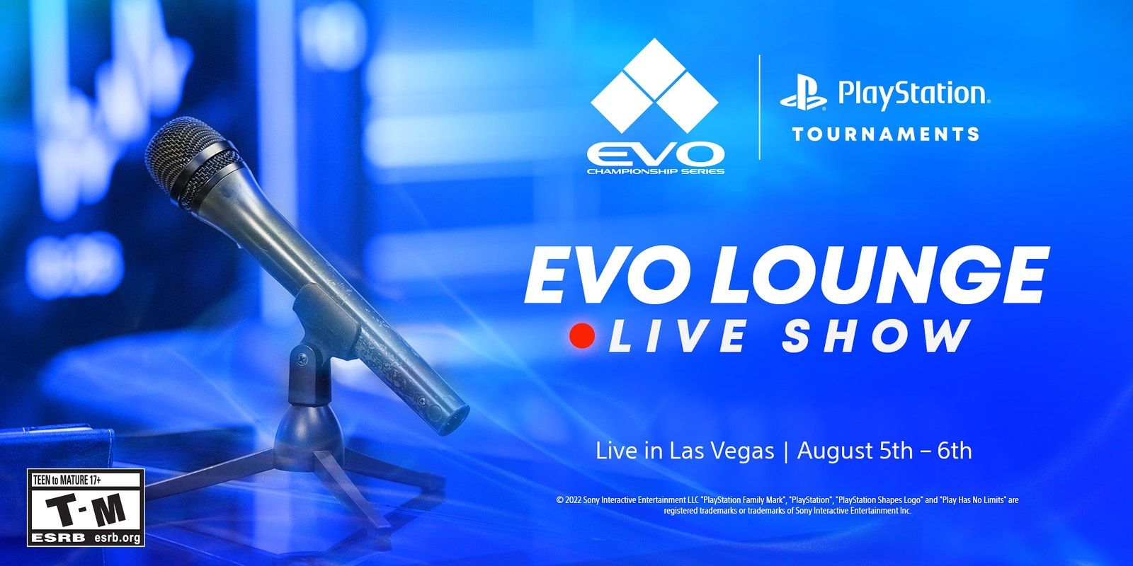 Announcement Banner For The PlayStation Evo Lounge For Evo 2022